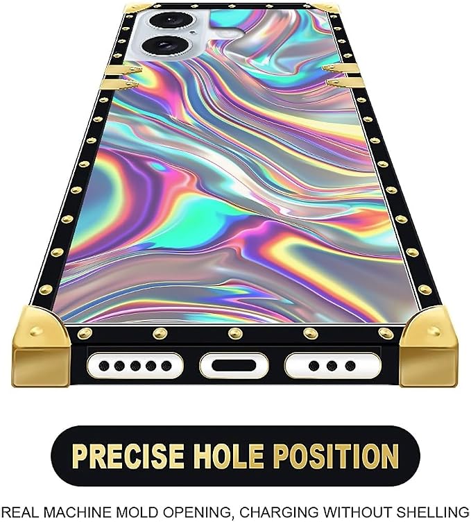 Compatible with iPhone 16 Case, Holographic Abstract Iridescent Textures Luxury - Image 6