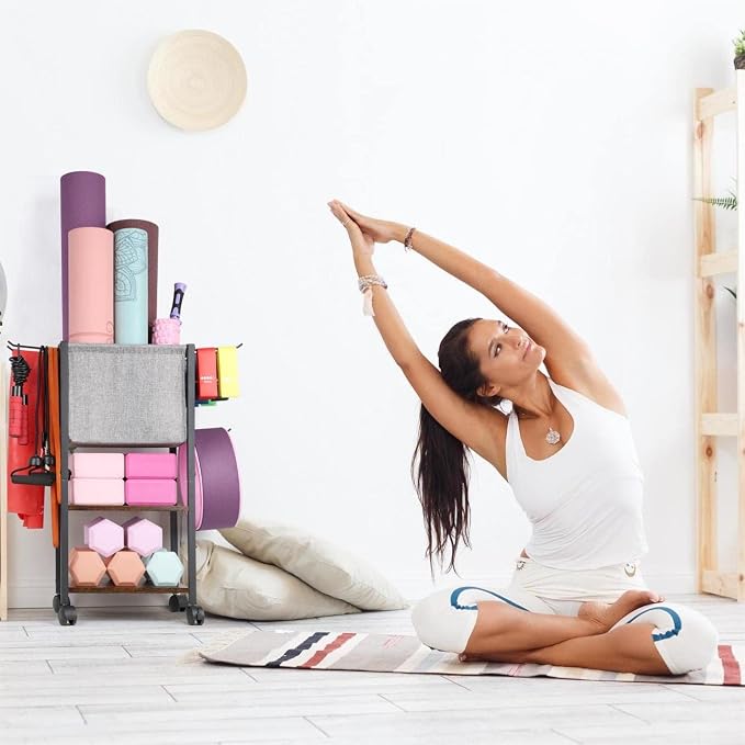 Yoga Mat Storage Rack Home Gym Equipment Workout Equipment Organizer Yoga Mat - Image 7