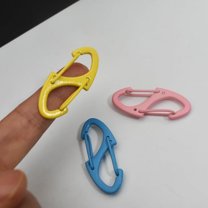 Small Carabiner Clips 1.6 inch Metal Double Sided Spring Gate Snap Hooks - Image 7