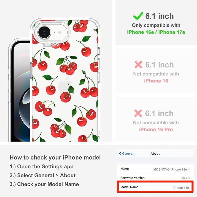 MOSNOVO for iPhone 17e Case/iPhone 16e Case, Shockproof Military-Grade - Image 2