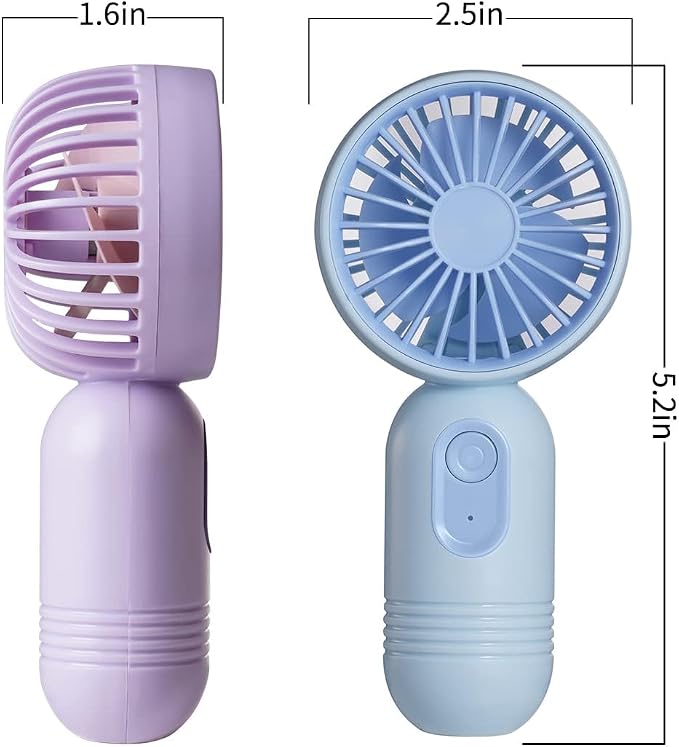 VanSmaGo 3 PCS Portable Handheld Mini Fans, USB Rechargeable Personal Fan - Image 5