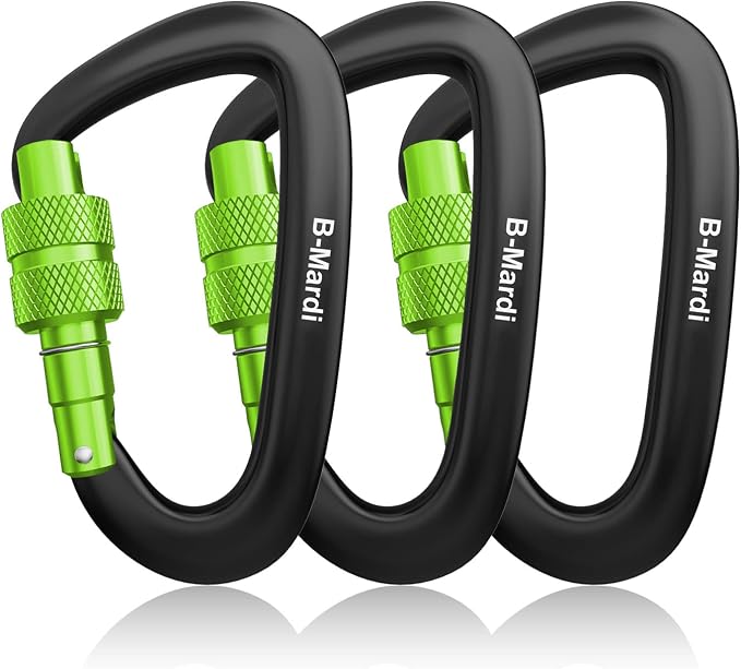 B-Mardi Carabiner Clips Heavy Duty 12kN-Lightweight Locking Carabiners by B-Mardi