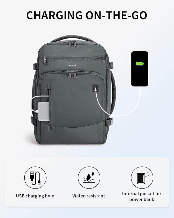 ECOHUB Travel Backpack for Men, Laptop Carry on Backpack - Image 6