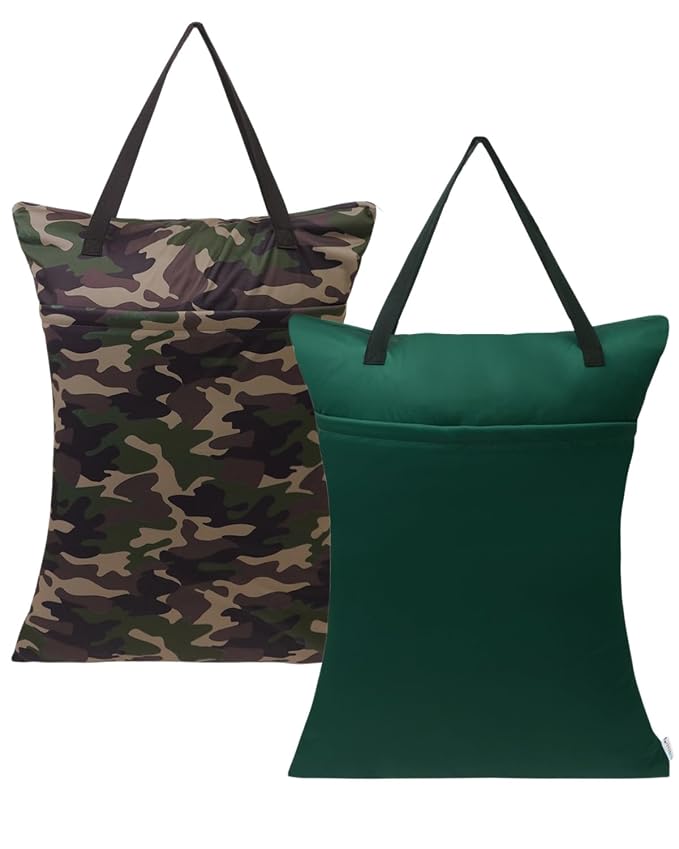 ALVABABY 2 Pack Large Wet Dry Bag Waterproof Hanging Cloth Diaper by ALVABABY
