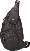 Leather Sling Bag Crossbody Backpack by Hebetag