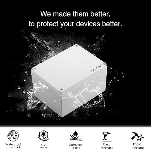 QILIPSU Outdoor Junction Box IP67 Waterproof Project Box ABS Plastic - Image 3