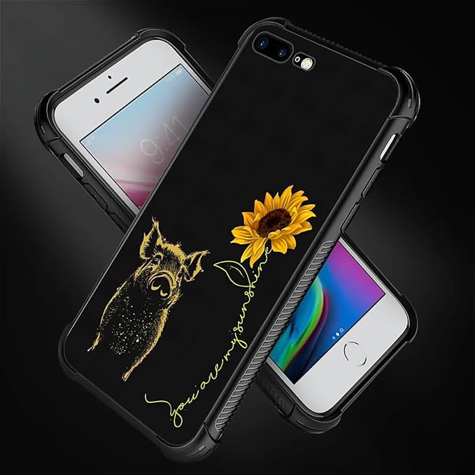 for iPhone 7/8 Case, Pig Sunflower Yellow Sunshine Pattern Made of Soft - Image 2
