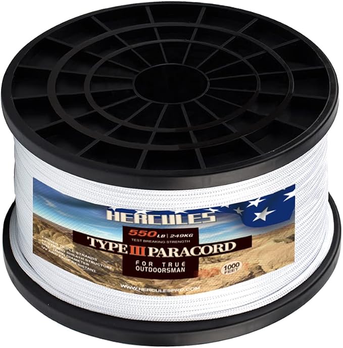 HERCULES Type III Paracord 550 Paracord Rope Parachute Cord, Survival Cord by HERCULES