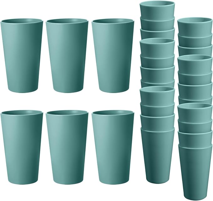 HEYCOME 24 Pcs Unbreakable Plastic Cups Set, 20 oz Reusable Plastic Cups by StayHealthyStayHappy