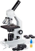 AmScope M500-LED Cordless Monocular Compound Microscope, WF10x Eyepiece by AmScope