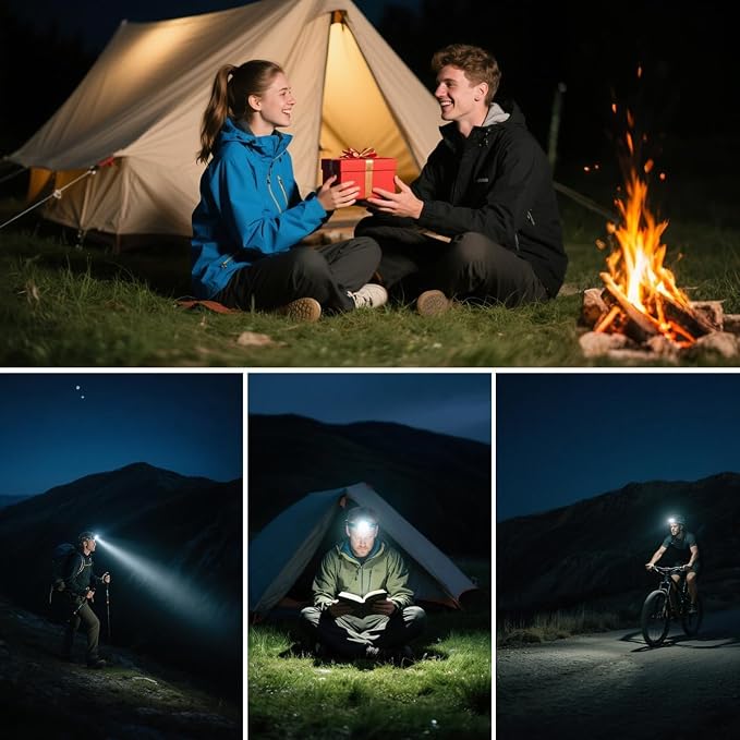 Super Bright Aluminum Headlamp 2Pack, Rechargeable Headlamp High Lumen - Image 7