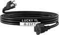 LUCKY TL Indoor Outdoor Extension Cord, 14/3 Gauge Black Long Extension Cord by LUCKYTL