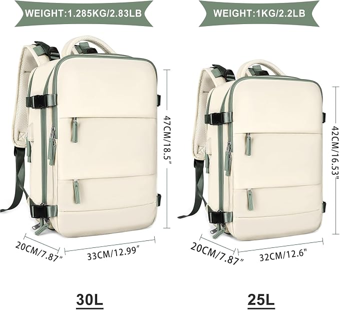 coowoz Large Travel Backpack for Women Men, Carry On Backpack Flight Approved - Image 3