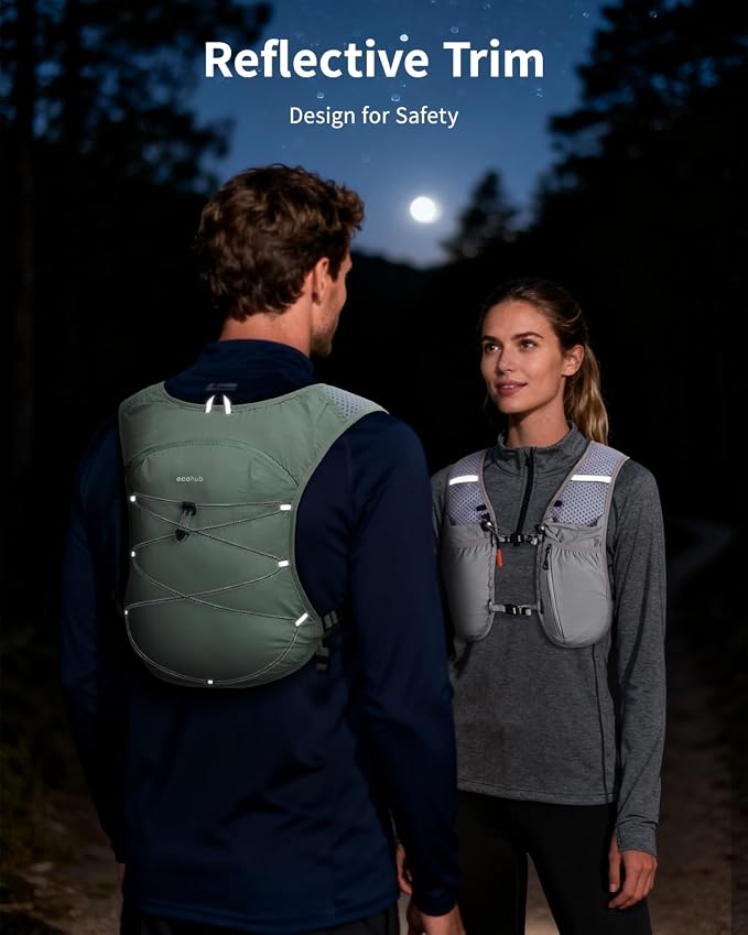 ECOHUB Running Hydration Vest Backpack, Lightweight Hydration Pack Bag Daypack - Image 6