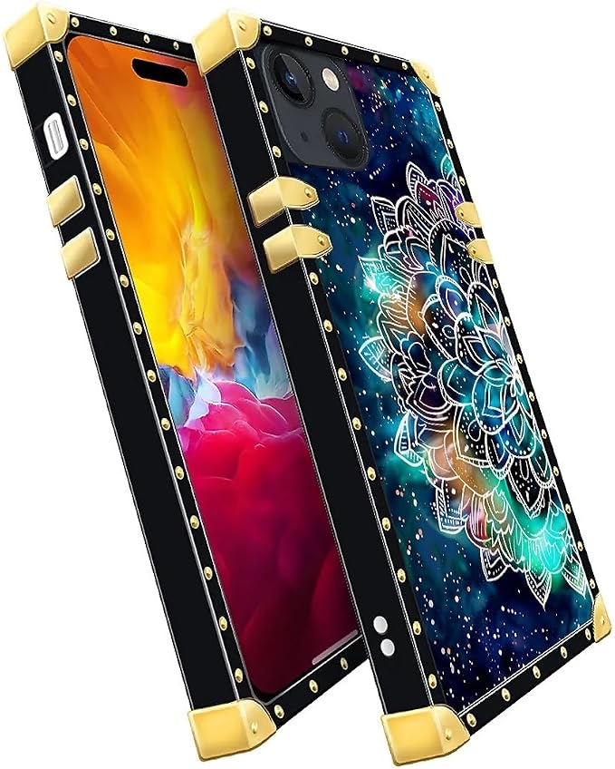 Compatible with iPhone 15 Case, Starry Sky Colourful Mandala Luxury Golden - Image 3