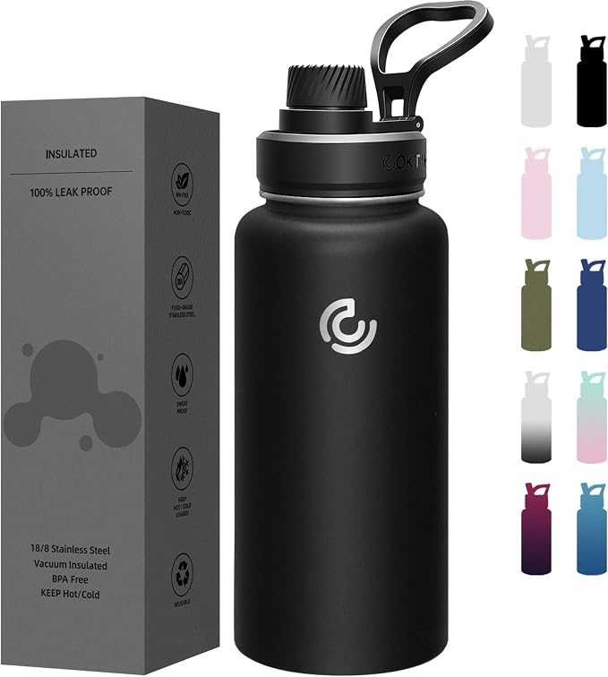 Sports Water Bottle 32oz, Insulated Water Bottle by coktik