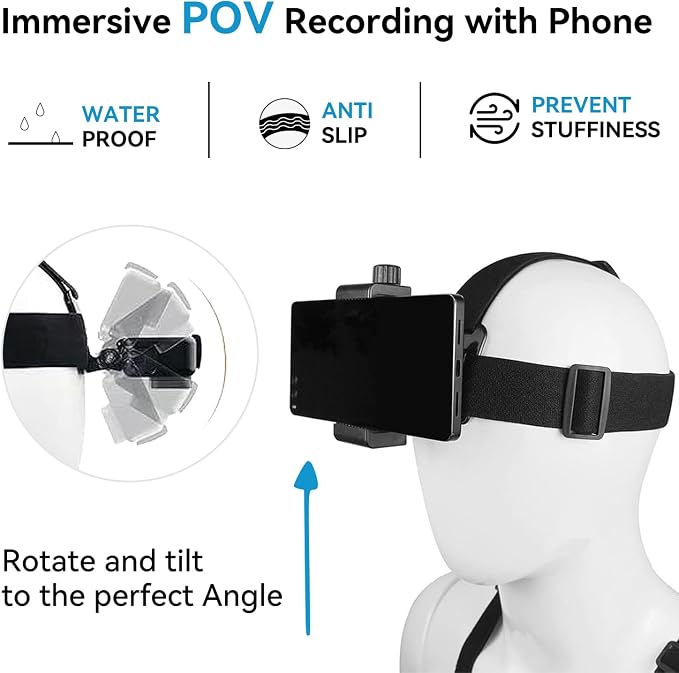 Mobile Phone Chest Strap Harness Mount Head Strap Holder Kit - Image 3