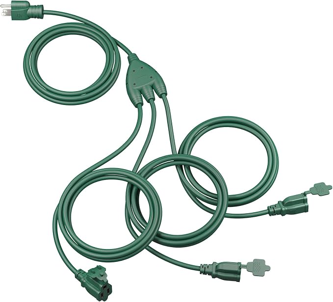 DEWENWILS Outdoor Extension Cord Multiple Outlets 45ft, Evenly Spaced 3 Outlets by DEWENWILS