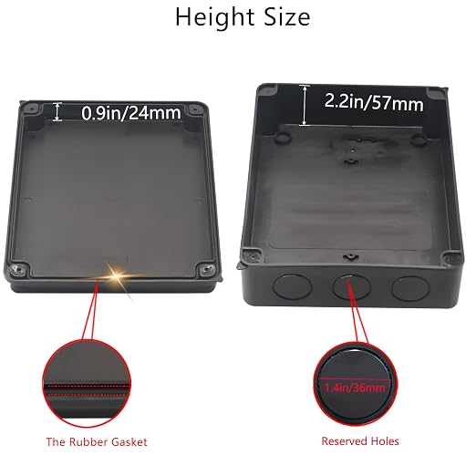 Junction Box, Reserved Holes Electrical Boxes Waterproof IP65 ABS Plastic - Image 4