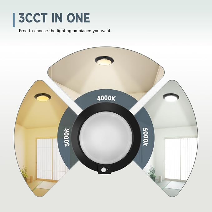 ECOELER Motion Sensor Ceiling Light, 3CCT Selectable Motion Detector Disk Lights - Image 2
