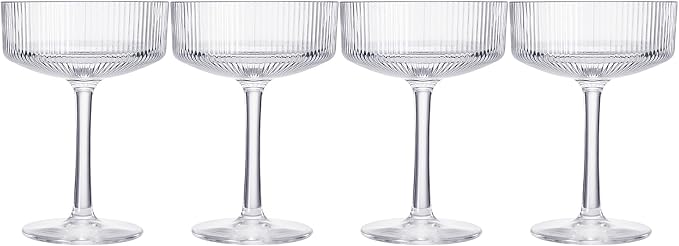 Khen Vintage Art Deco Shatterproof Coupe Martini, Champagne & Cocktail Glasses - Image 4