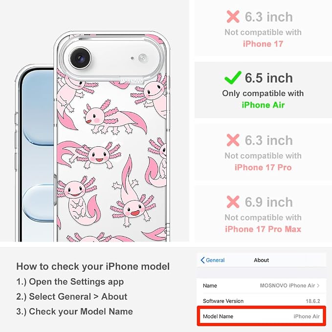MOSNOVO for iPhone Air Case | Military Grade 6.6ft Drop Tested | Camera Control - Image 2