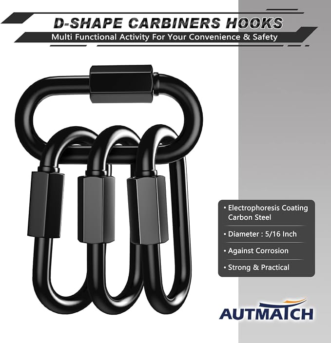 AUTMATCH Carabiner Clips, 4 Pack - Image 3
