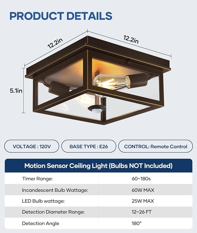 Motion Sensor Outdoor Ceiling Light - Image 9