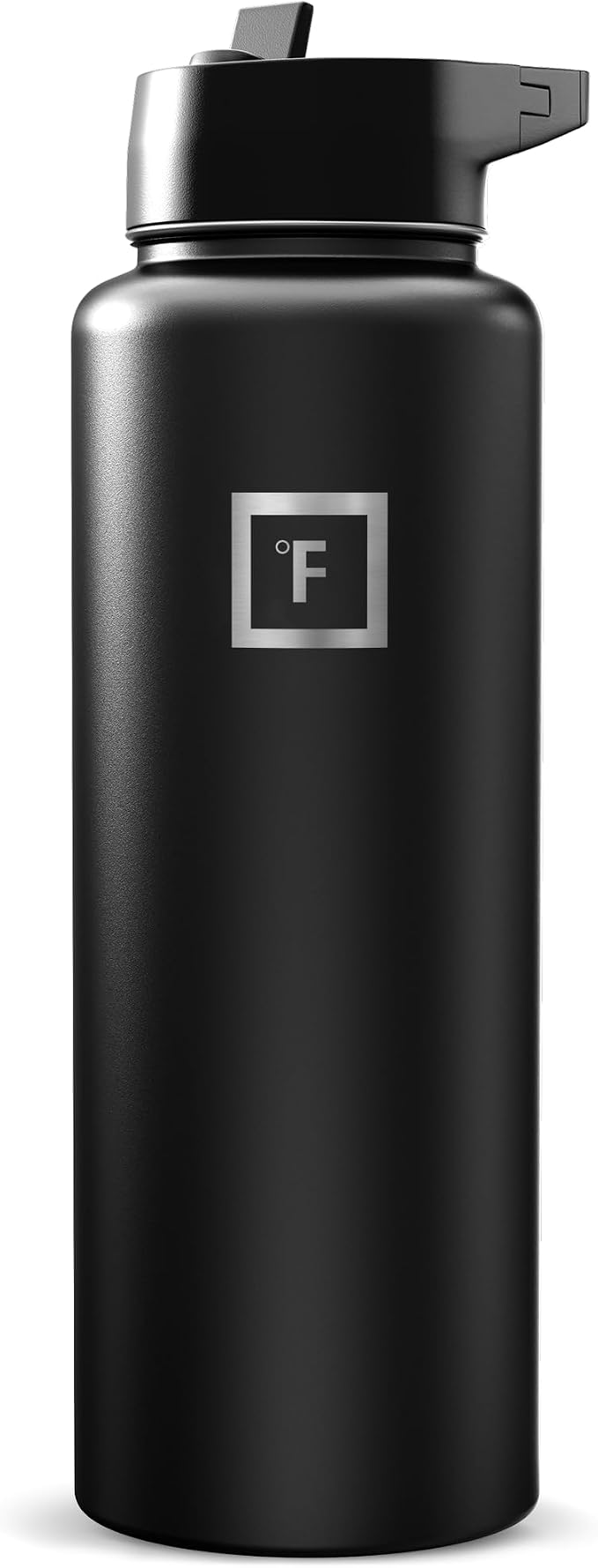 IRON °FLASK Camping & Hiking Hydration Flask - 40 oz Midnight Black by IronFlask