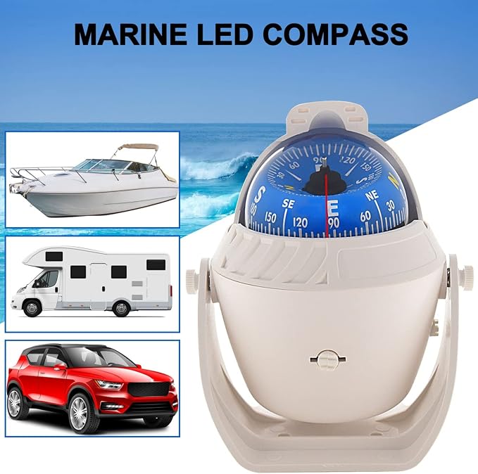 Marine Compass for Boat LED Light Navigation Pivoting Electronic Automotive - Image 6