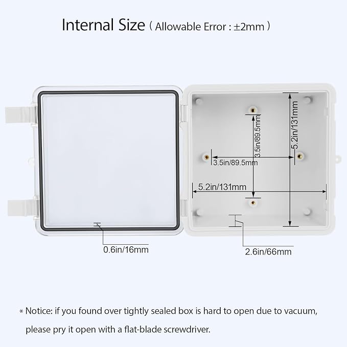 ABS Plastic Dustproof Waterproof IP65 Junction Box Hinged Shell Universal - Image 4