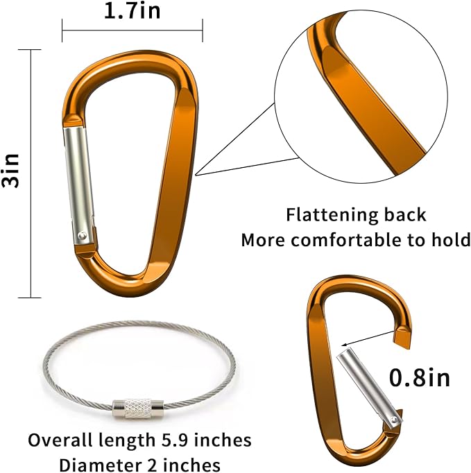 3" Aluminum Carabiner Clips - Image 2