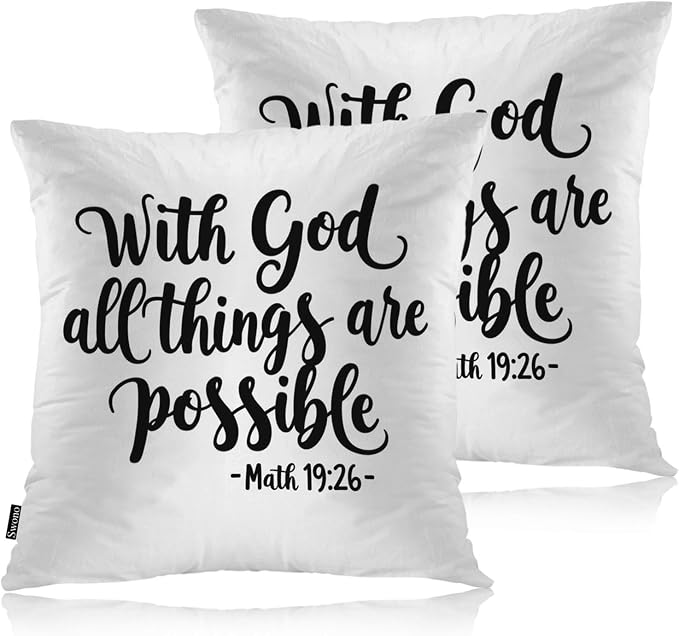 Swono Home Decorative Throw Pillow Covers Bible Quote, Hope by Swono