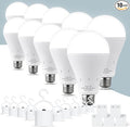 10Pack Rechargeable Emergency Light Bulb, A19 9W Daylight 6000K Self-Charging by ALUOCYI