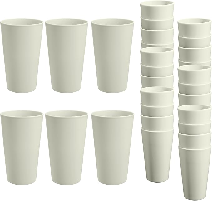 HEYCOME 24 Pcs Unbreakable Plastic Cups Set, 20 oz Reusable Plastic Cups by StayHealthyStayHappy