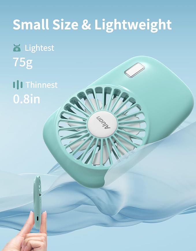 Aluan Handheld Mini Fan Powerful Small Personal Portable Speed Adjustable USB - Image 2