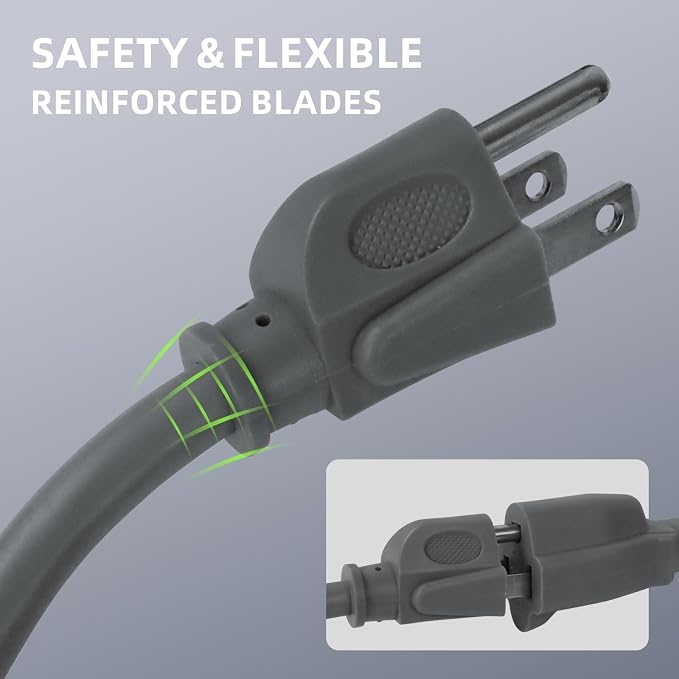 EP 2 Pack 6 Ft Outdoor Extension Cord, 16/3 SJTW Heavy Duty Power Cord - Image 4