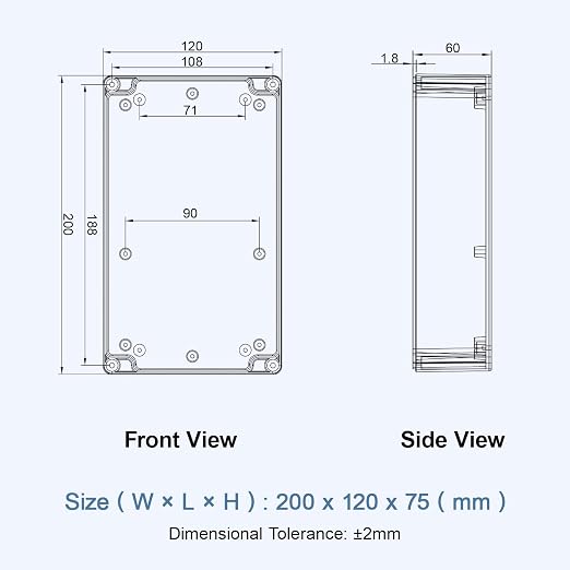 LeMotech Junction Box with Clear Cover IP65 Waterproof Project Box Dustproof - Image 8