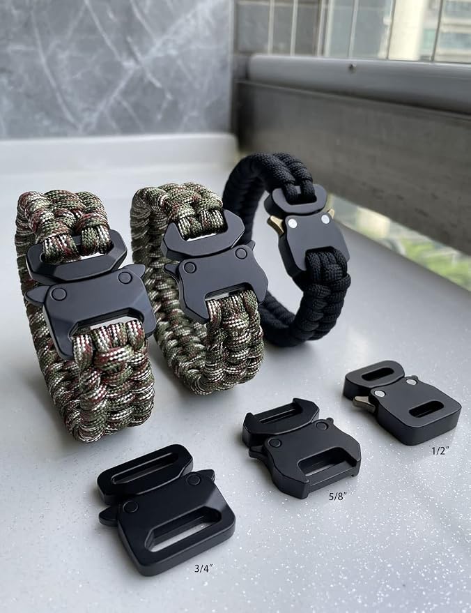 Paracord Bracelet Clips, Quick Release Belt Buckle Metal Shackle Lock - Image 3