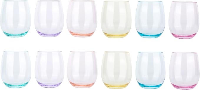 KOXIN-KARLU Classic 18-ounce Acrylic Stemless Wine Glasses, Unbreakable Mixed by KOXIN-KARLU