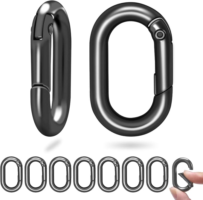 10Pack 1 Inch Small Carabiner Clip Metal Tiny Oval Carabiner Spring O Rings by CooBigo