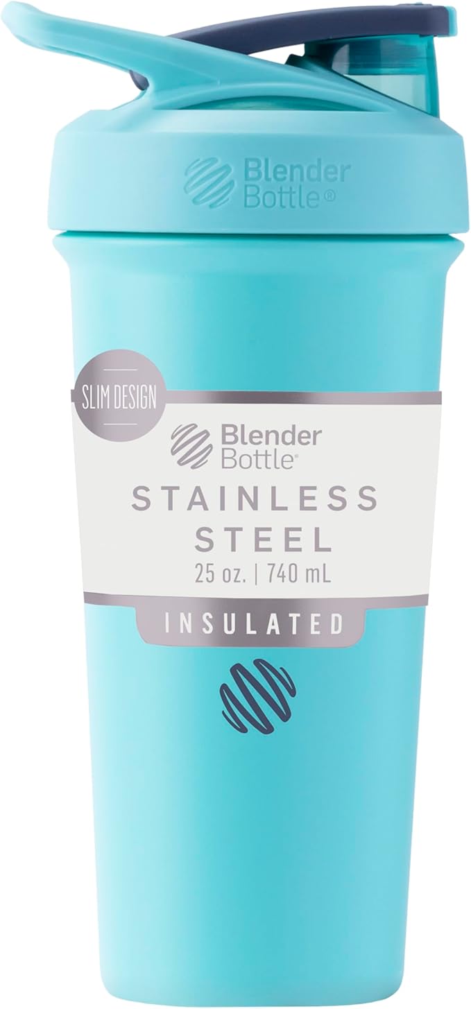 BlenderBottle Sport Sleek Shaker Cup Insulated Stainless Steel Water Bottle by BlenderBottle