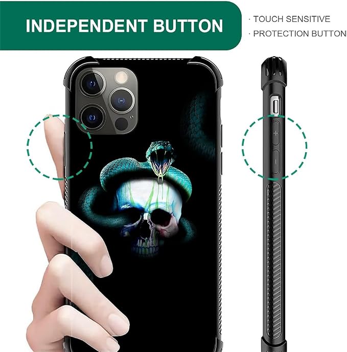 for iPhone 11 Pro Max Case, Skeleton Winding Snake Pattern Graphic Design Girl - Image 6