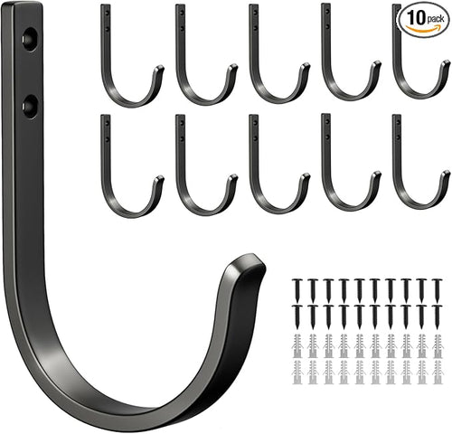 10-Pack Wall Hooks for Hanging Towel/Coat - 22LB Screw in Metal Hanger Wall by Josmimic