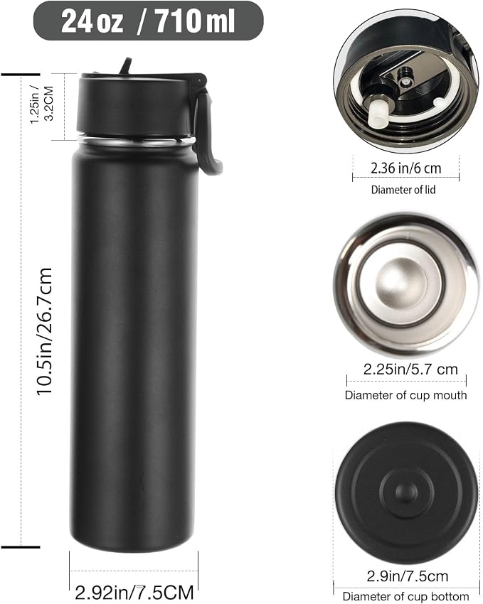 Volhoply 24oz Insulated Water Bottle - Image 2