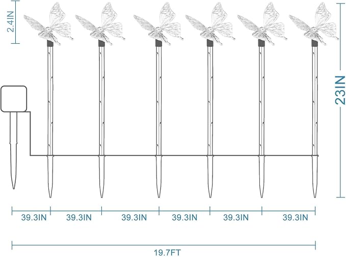Set of 6 Arcylic Solar Butterfly Lights - Image 6