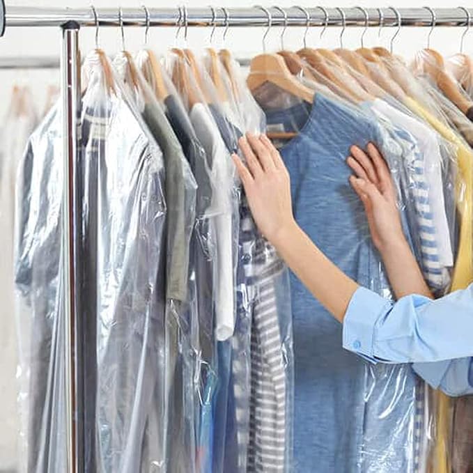 BEISHIDA 20PCS 47 Inch Plastic Garment Bag-Plastic Clear Dry Cleaner Laundry - Image 7