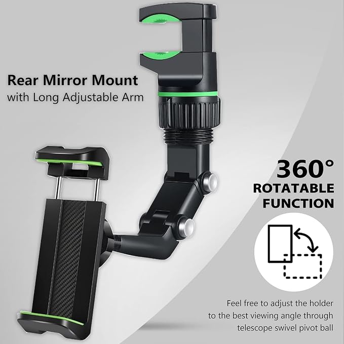 PKYAA Rearview Mirror Phone Mount Holder - Image 2
