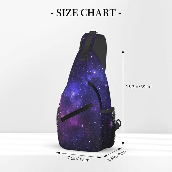 Galaxy Crossbody Sling Bags for Women Men Abstract Blue Nebula Beautiful Night - Image 2