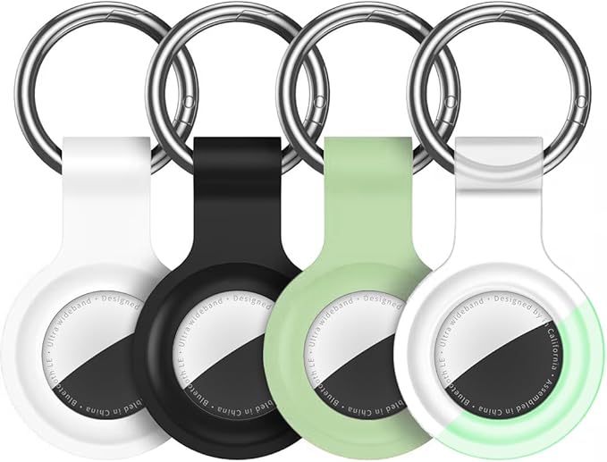 Compatible with AirTag Holder Case Keychain 4 Pack, by HATALKIN